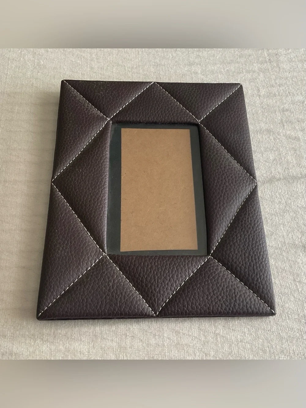 Brown Quilted Leather Photo Frame